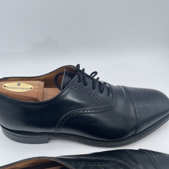 William Chatsworth Black Wing Tip‎ Vintage Dress Shoes Made England 11D
